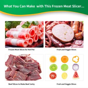 Manual Frozen Meat Slicer - Stainless Steel Frozen Meat Cleaver with Handle Multifunctional Manual Frozen Meat Cutter Ginseng Cutter for Beef Mutton Roll Cheese Nougat Bacon Hot Pot