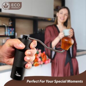 Manual Coffee Grinder, Hand Crank Coffee Grinder for Espresso, French Press, and Pour Over, Portable Coffee Grinder for Camping and Travel