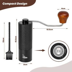 Manual Coffee Grinder, Hand Crank Coffee Grinder for Espresso, French Press, and Pour Over, Portable Coffee Grinder for Camping and Travel