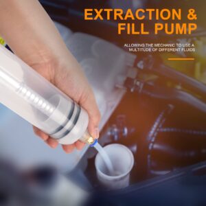 FTIHTRY Fluid Extractor, Extraction&Fill Pump,Fluid Syringe Pump Manual Suction Vacuum Fuel Car Transfer (500cc)