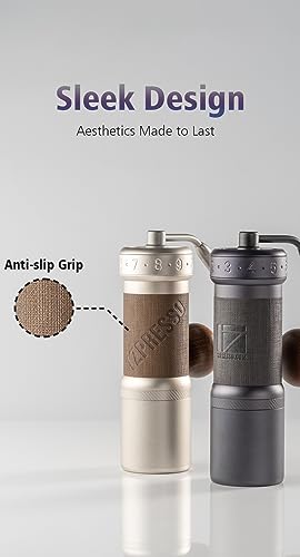 1Zpresso K-Ultra Manual Coffee Grinder Iron Gray with Carrying Case, Assembly Consistency Grind Stainless Steel Conical Burr, Foldable Handle, Numerical External Adjustable Setting, All-Round Grinder