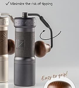 1Zpresso K-Ultra Manual Coffee Grinder Iron Gray with Carrying Case, Assembly Consistency Grind Stainless Steel Conical Burr, Foldable Handle, Numerical External Adjustable Setting, All-Round Grinder