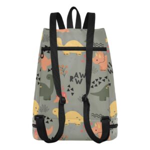 Joisal Cute Dinosaur Pattern Diving Equipment Bag with Shoe Compartment Small Gym Backpack Camping Hiking Shopping Travel