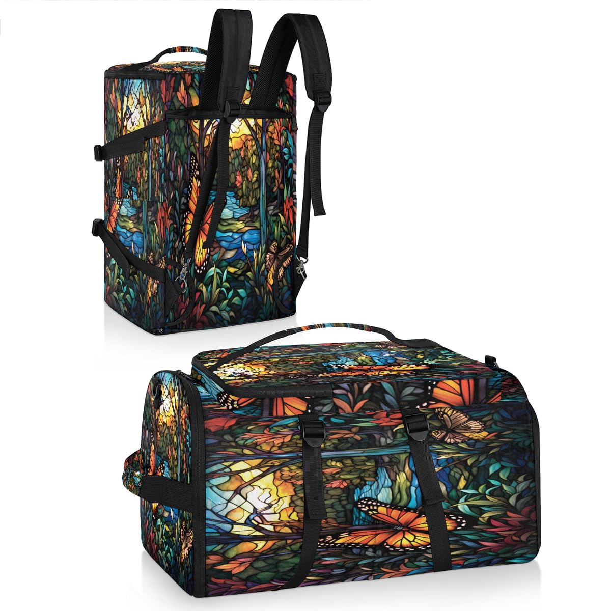 Colorful Branches And Bird (02) Gym Duffle Bag for Traveling Sports Tote Gym Bag with Shoes Compartment Water-resistant Workout Bag Weekender Bag Backpack for Men Women