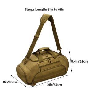 Sports Duffel Bag for Men Women Tactical Duffle Backpack 35L Gym Bag with Shoe Compartment Travel Backpack Luggage