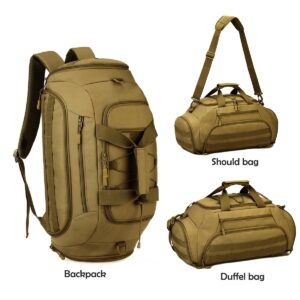 Sports Duffel Bag for Men Women Tactical Duffle Backpack 35L Gym Bag with Shoe Compartment Travel Backpack Luggage