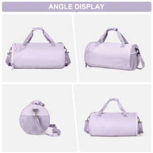 Gym Bag for Women Mens with Wet & Shoe Compartment,Small Duffle Bag for Travel Sport Gym Tote Bags Workout Bag Overnight Weekender Bag Carry on Travel Bag PURPLE