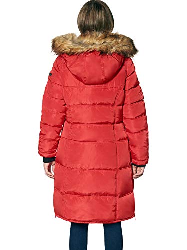 CANADA WEATHER GEAR Women's Faux Fur Insulated Long Puffer Coat Red Size M