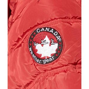 CANADA WEATHER GEAR Women's Faux Fur Insulated Long Puffer Coat Red Size M