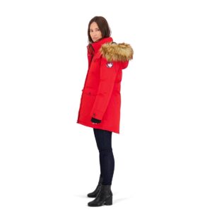 CANADA WEATHER GEAR Women's Heavyweight Water Resistant Parka Coat Red Size S