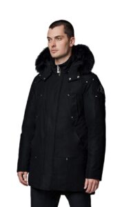 moose knuckles men's down stirling parka, black, medium