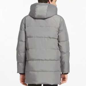 Orolay Men's Thickened Down Jacket Hooded Winter Coats with 6 Pockets Grey L