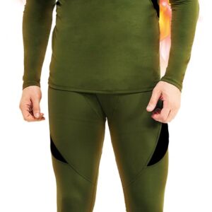 romision Turtle Neck Long Johns Thermal Underwear for Men Fleece Base Layer Cold Weather Top and Bottom Set Hunting Gear