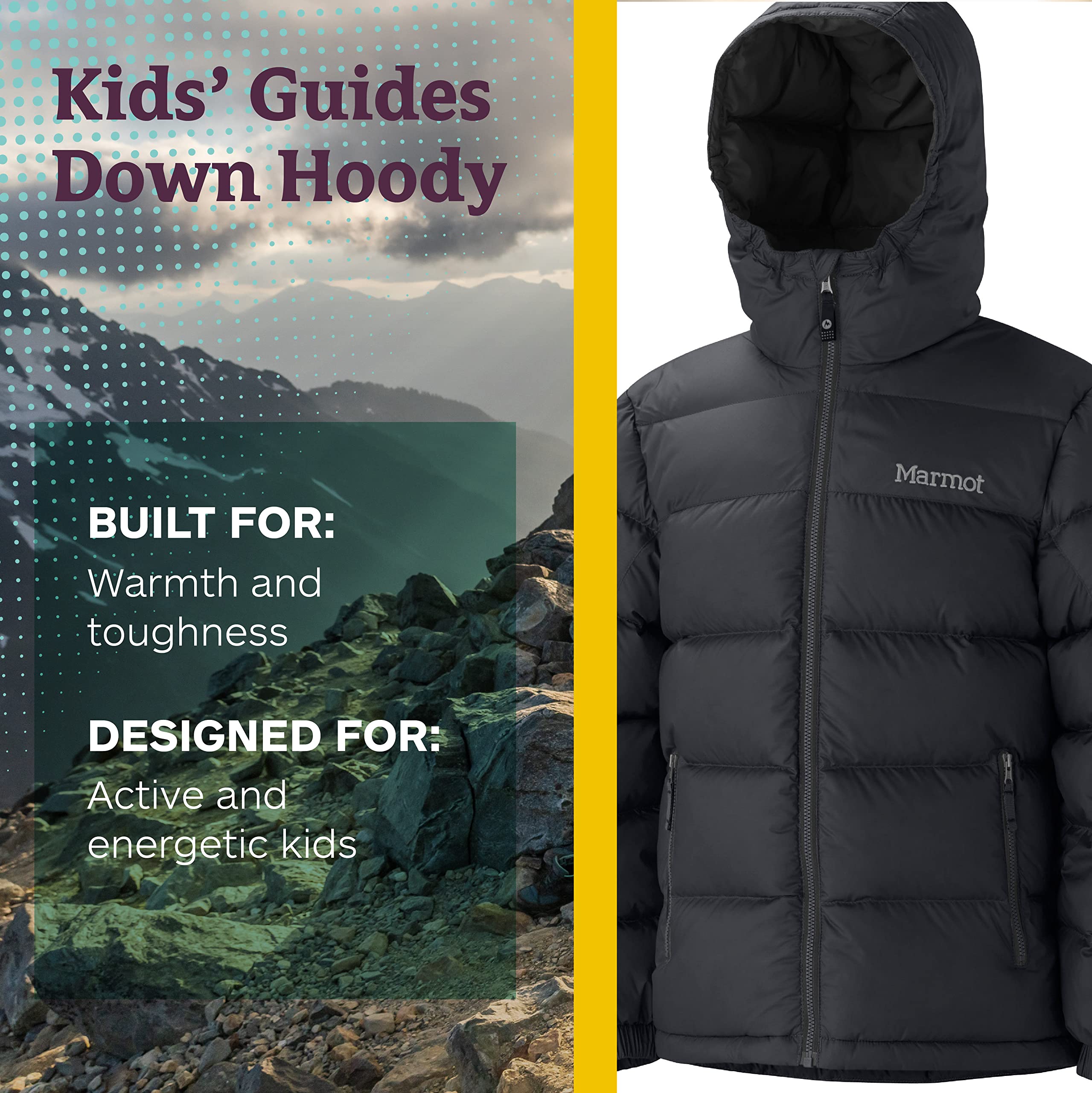 MARMOT Kid's Guides Down Hoody, Black, Medium