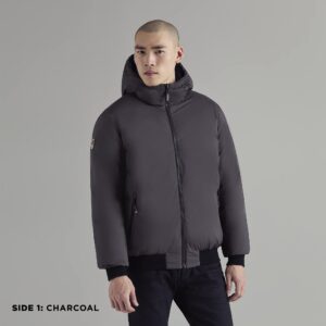 Triple F.A.T. Goose Verso Puffer Jacket - Winter Jacket for Men - Reversible Down Coat (Charcoal/Navy, Small)