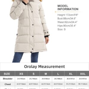 Orolay Women's Thickened Down Coat with Adjustable Hood Warm Winter Jacket Beige