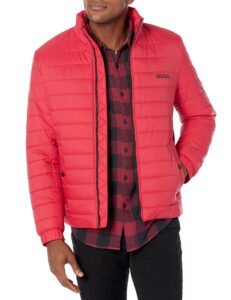 hugo boss mens lightweight puffer jacket down coat, vibrant red, large us