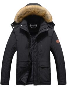 moerdeng men's winter snow coat warm ski jacket waterproof hooded work outerwear