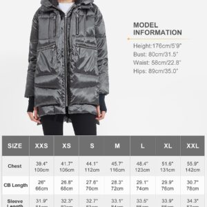 Orolay Women's Thickened Down Jacket Hooded Darkgray M