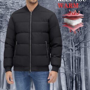 MAGNIVIT Mens Winter Jackets Light Weight Jacket Athletic Jacket Winter Coats Work Jackets Black Bomber Jacket Windbreaker Jacket