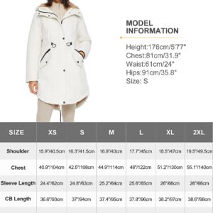 Orolay Women's Thicken Fleece Lined Parka Winter Coat Hooded Jacket with Pockets Beige M