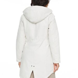 Orolay Women's Thicken Fleece Lined Parka Winter Coat Hooded Jacket with Pockets Beige M