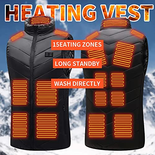 TUNUSKAT Heated Vested for Men Women, Unisex Winter Plus Size Heated Jacket Lightweight Neck Heating Jacket Washable S-8XL