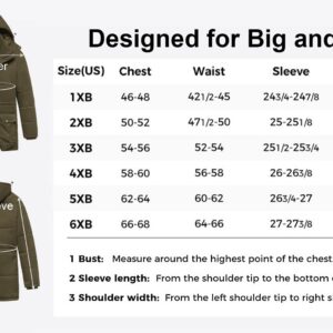 Chrisuno Big and Tall Winter Jackets Men Coats Long Parka Men's Hooded Warm Jacket Brown 6X