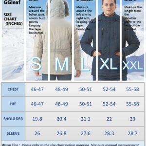 GGleaf Men's Winter Parka Jacket Hooded Thickened Padded Heavyweight Warm Coat with Detachable Fur Hood Navy XL