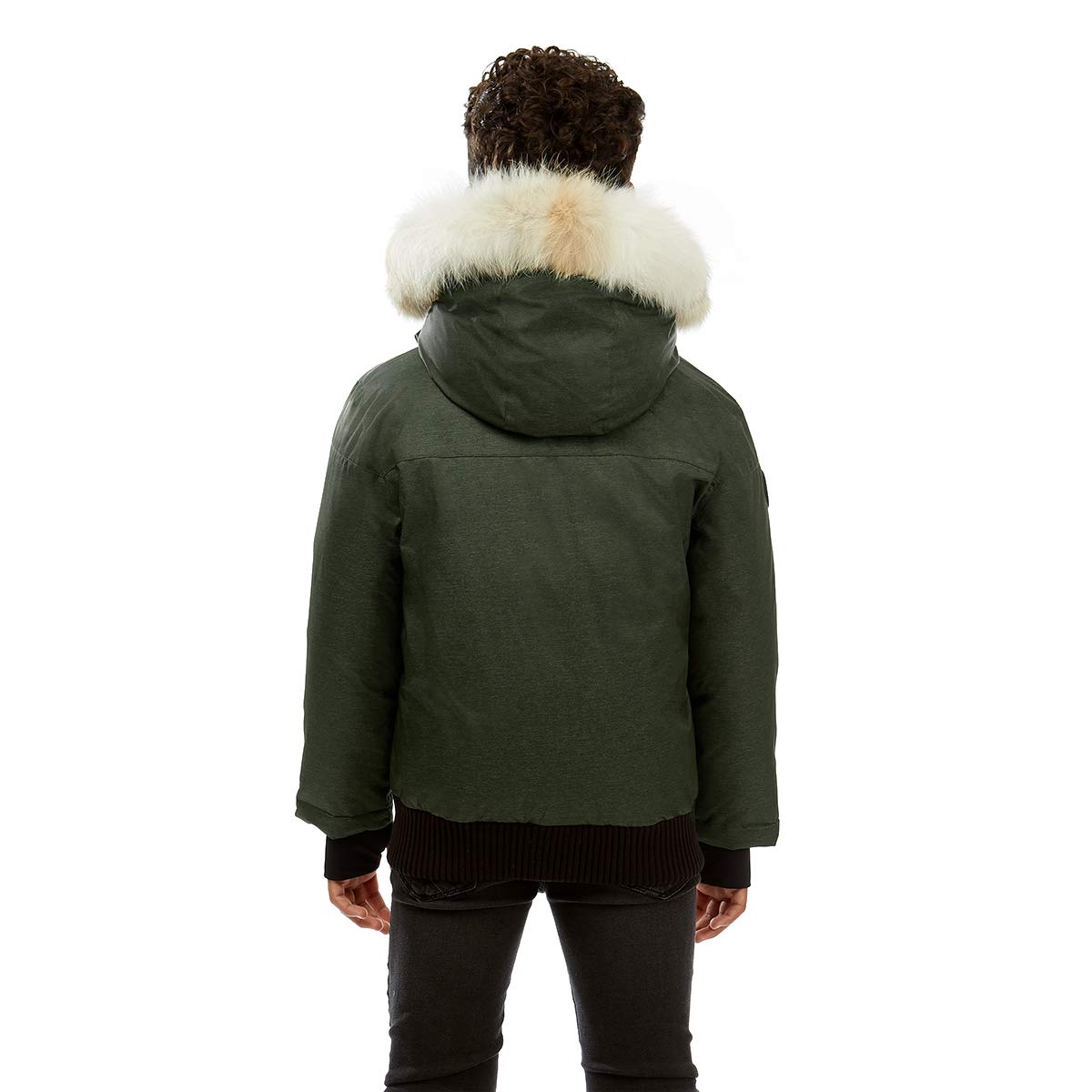 Triple F.A.T. Goose SAGA Collection | Norden Boys Hooded Goose Down Jacket Parka with Real Coyote Fur (12/14, Olive)