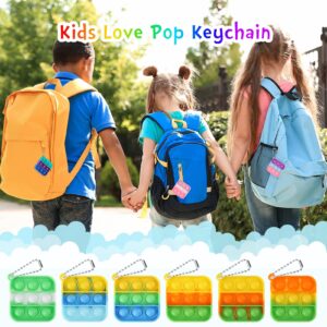 Kids Party Favors Fidget Toys Bulk 30 Pack Mini Pop Fidget Keychain Its Birthday Party Favors for Kids 4-8,8-12 Year Small Kid Classroom Prizes Fidgets It Bubbles Poppers Students Goodie Bag Stuffers