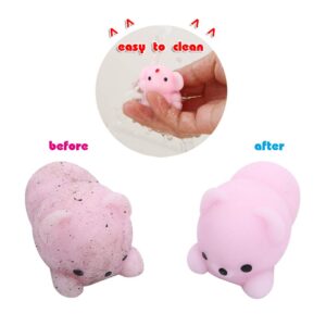 KINGYAO Squishies Squishy Toy 24pcs Party Favors for Kids Mochi Squishy Toy moji Kids Mini Kawaii squishies Mochi Stress Reliever Anxiety Toys Easter Basket Stuffers fillers with Storage Box