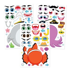 JOYIN 36 PCS 9"x6" Make a face Stickers for Kids, Make Your Own Animal Mix and Match Sticker Sheets with Safaris, Sea and Fantasy Animals Kids Crafts Party Favors Goodie Bags Stuffers for Kids