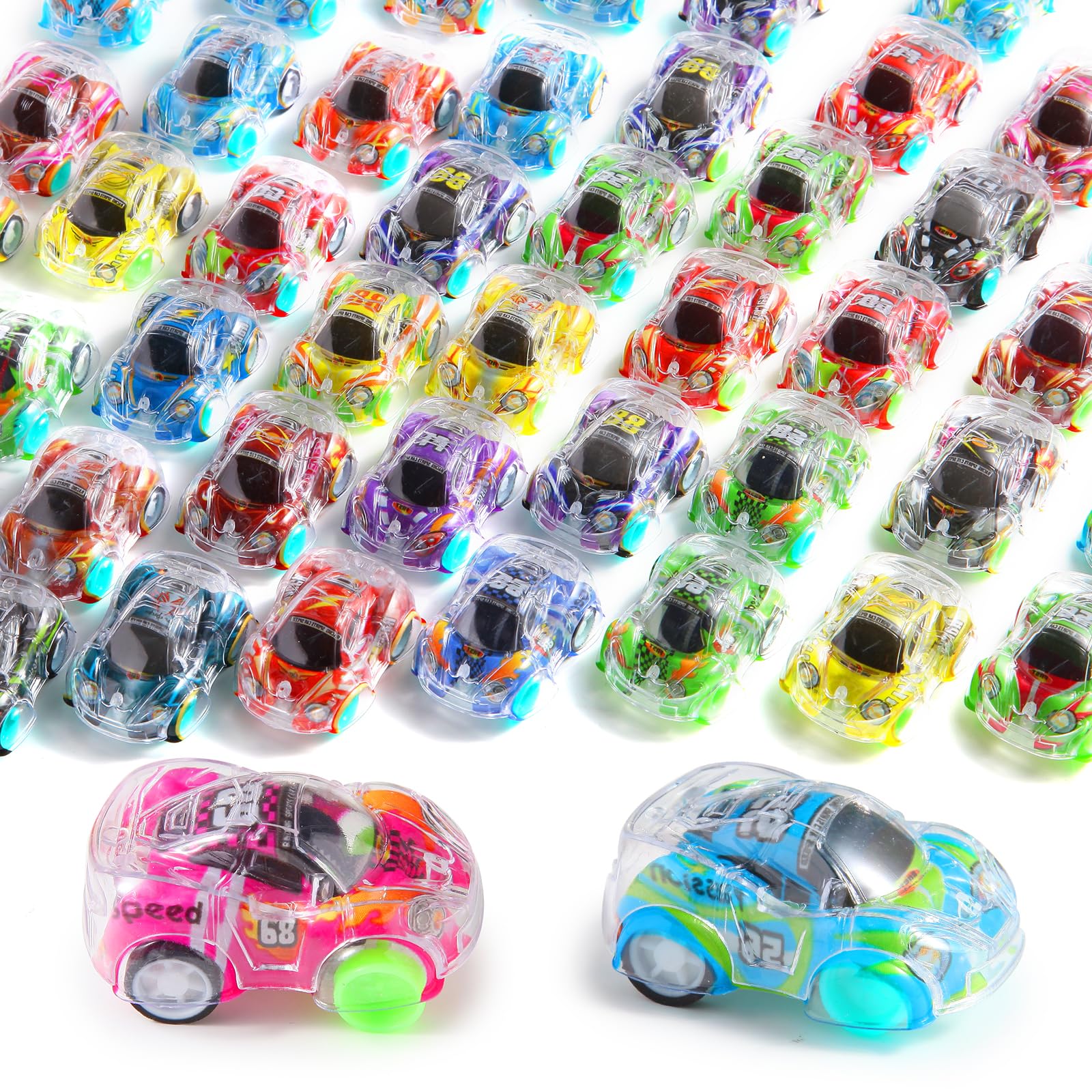 Benzem 50 Pcs Mini Pull Back Cars Set, Pull Back Racing Vehicles for Kids Toddlers, Bulk Toys Party Favors Treasure Box, Classroom Prizes, Pinata Fillers,Goodie Bag Stuffers for Boys Girls