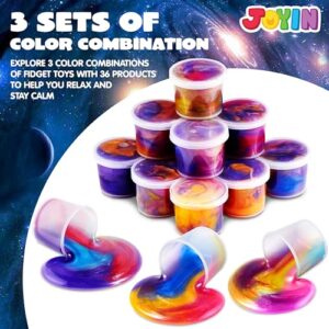 JOYIN Slime Party Favors, 36 Pack Galaxy Slime Ball Party Favors - Stretchy, Non-Sticky, Mess-Free, Stress Relief, and Safe for Girls and Boys - Classroom Reward, Valentine's Day Party Supplies