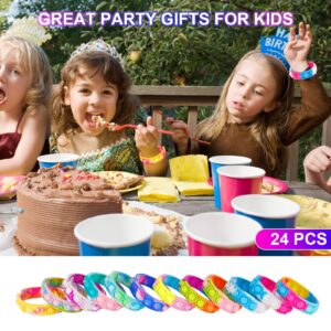 Pop Fidget Toys Bulk Its Kids Party Favors 24PCS Pop Fidget Bracelets It Fidget Toy Pack Fidgets for Classroom Prizes End of Year Student Gifts Birthday Goodie Bag Stuffers Sensory Toys for Girls Boys