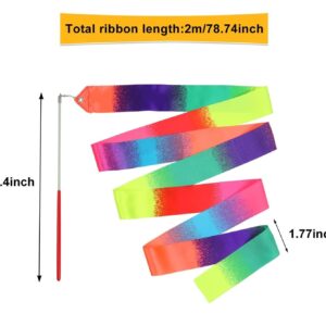 dervea 20 Pack Ribbon Dancing Wands Party Favors for Kids, Rainbow Birthday Decorations, Princess Party Supplies, Girls Party Games, Gymnastics Goody Bag Stuffers (Rainbow)