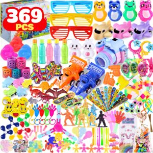 369pcs party favors for kids 4-8 8-12, classroom treasure box bulk prizes reward, goodie bag/stocking stuffers for carnival birthday gifts, pinata fillers, autism sensory toys