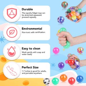 24Pack Stress Balls, Squishy Toys, Squishy Squeeze Balls Bulk Fidget Toys for Adults Squishy Balls, Stress Relief Toys, Party Favors, Birthday Gift, Goodie Bag Stuffers