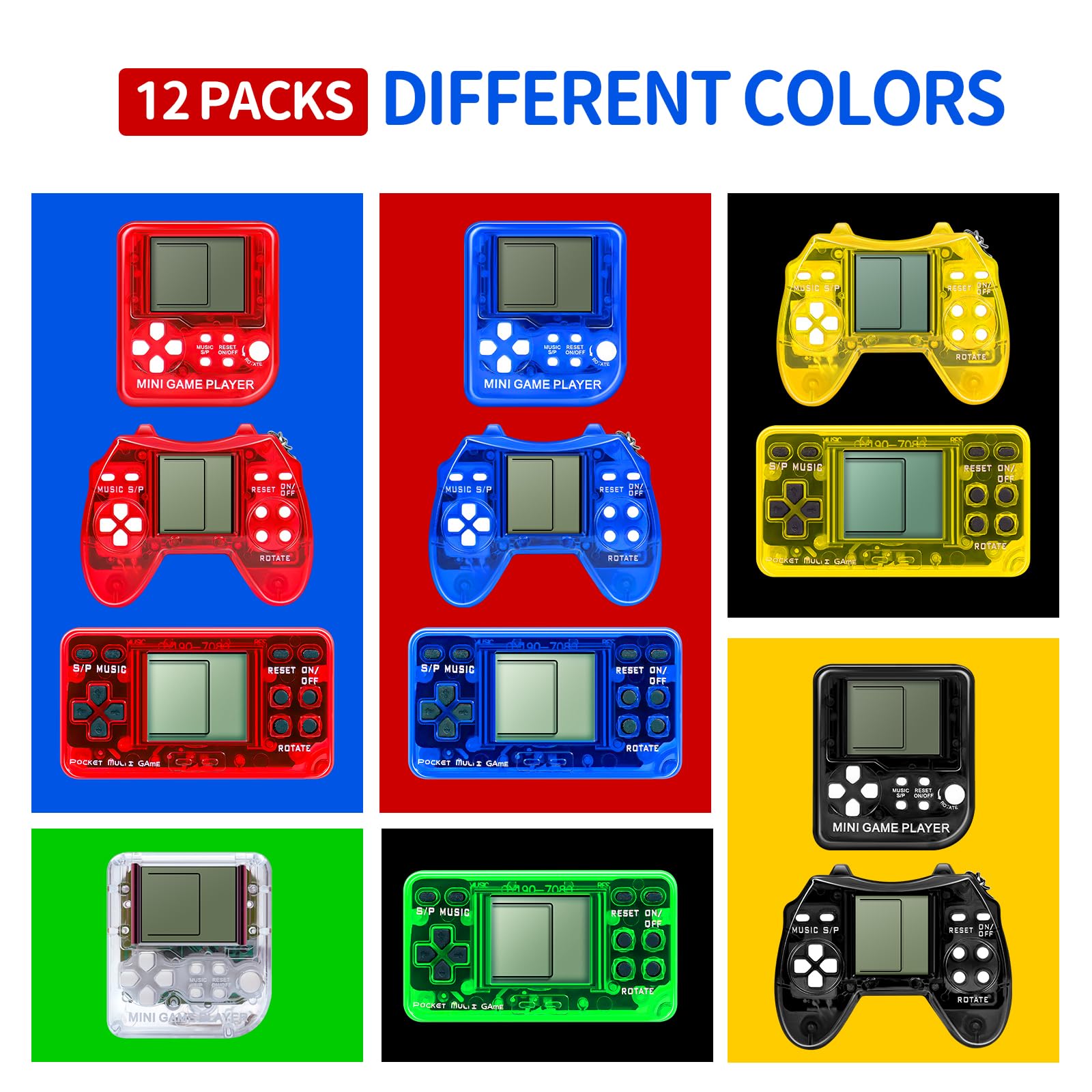 12Pcs Video Game Party Favors for Kids, Arcade Video Game Keychain Video Game Party Supplies