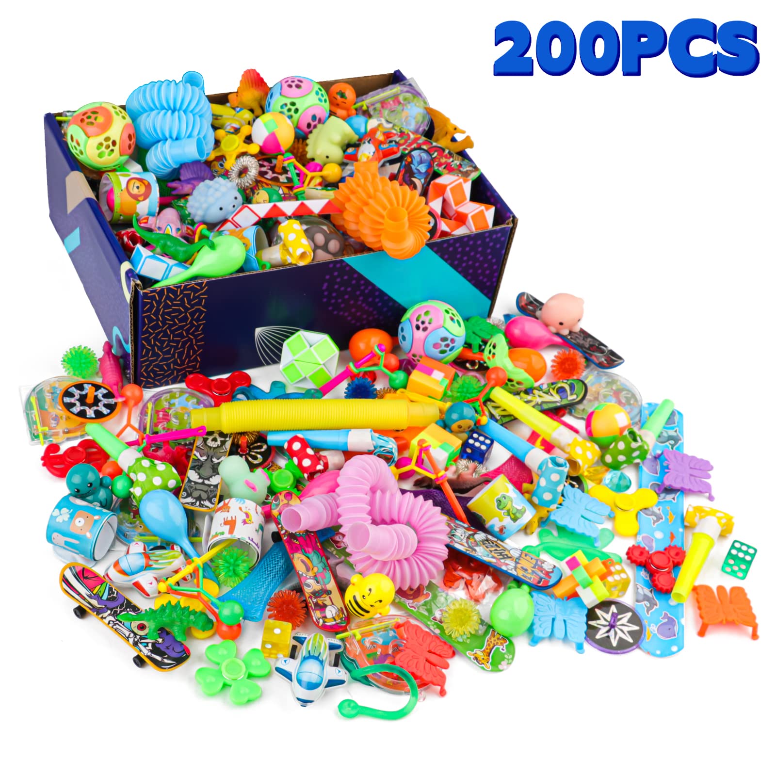 nicknack 200PCS Party Favors Kids Goodie Bag Fillers Toy Assortment Party Prizes Box for Classroom Treasure Prizes box Toys Small Fidget Toy Gifts for Boys Girls