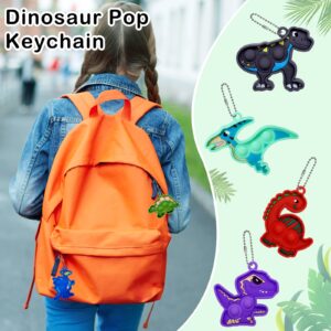 24 Pack Dinosaur Party Favors,Mini Pop Keychain Toys Bulk,Pop Fidgets Party Favors for Kids,Stress Relief Sensory Toys,Goodie Bags Stuffer,Classroom Prizes,Birthday Gifts for Boys & Girls