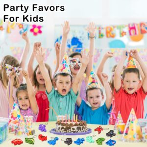 24 Pack Dinosaur Party Favors,Mini Pop Keychain Toys Bulk,Pop Fidgets Party Favors for Kids,Stress Relief Sensory Toys,Goodie Bags Stuffer,Classroom Prizes,Birthday Gifts for Boys & Girls