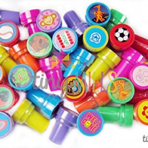 TINYMILLS 50 Pcs Assorted Stampers for Kids - Birthday Party Favors