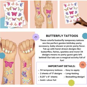 xo, Fetti Butterfly Tattoos for Kids - 34 Glitter styles | Birthday Party Supplies, Butterfly Party Favors + Fairy Decor