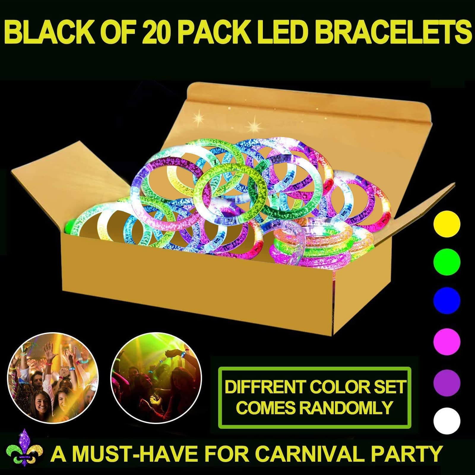 20 Pack Glow Sticks Bracelets Halloween Party Favors Supplies Glow in The Dark, LED Bracelet Light Up Toys Neon Party Favors Birthday Wedding Carnival Halloween Party Games Gifts Goodie Bags Prizes