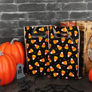 Whaline 72Pcs Halloween Trick or Treat Bags Halloween Party Favor Candy Bags Corn Treat Bags Plastic Goodie Candy Bags Gift Wrap Bags for Halloween Trick-or-Treating Event Party Supplies