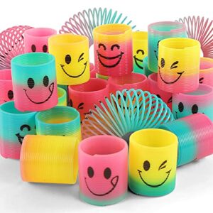 30 Pack Spring Rainbow Magic Fidget Stress Coil Mini Springs Bulk Toys For Party Favor Carnival Prize Birthday Goodie Bag Stuffers For Kids Boys Girls