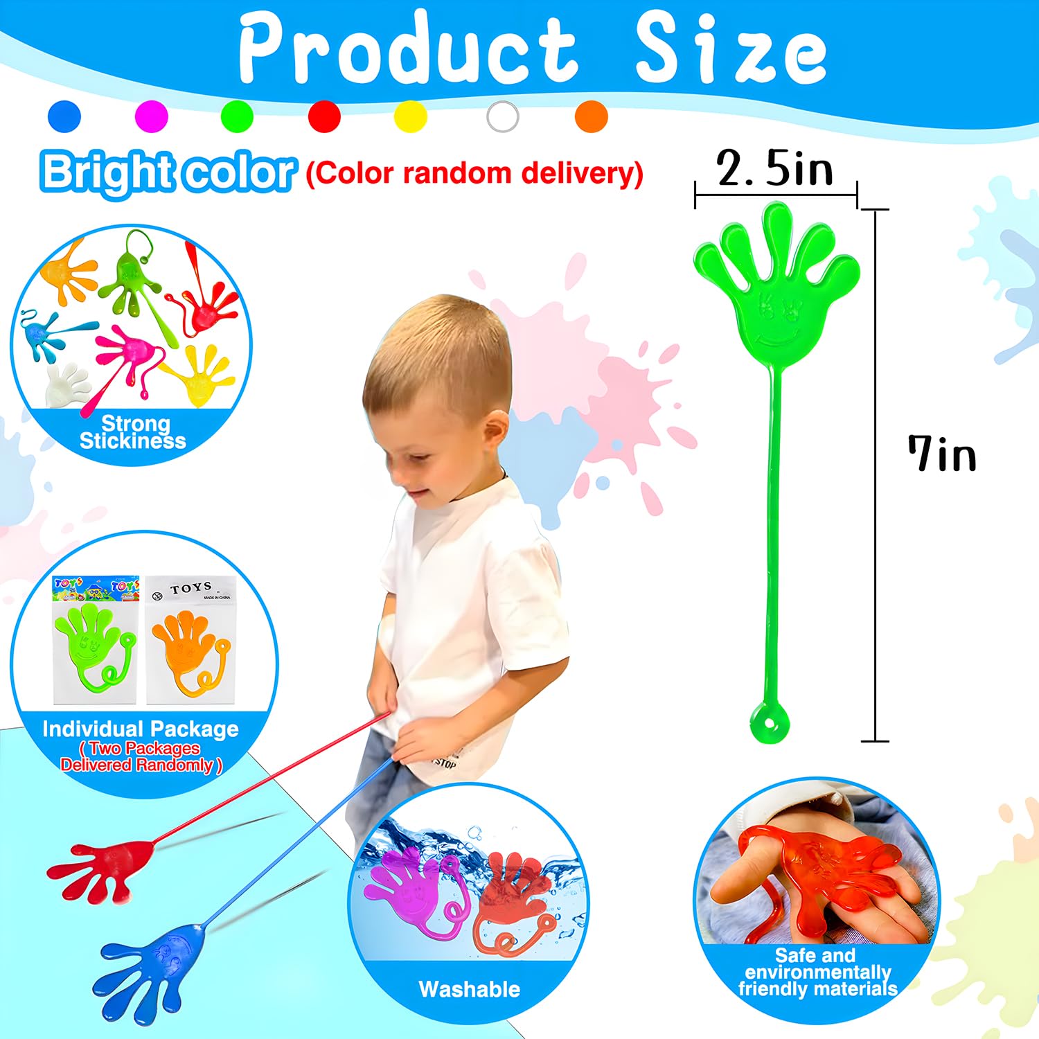 Armaytoy 41 PCS Sticky Hands for Kids Classroom Prizes Mini Stretchy Sensory Pinata Goodie Bag Stuffers Treasure Box Toy for Party Favor Bulk Preschool Kindergarten Graduation School Students Prizes