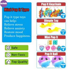 Leeche Premium Pop Party Favors Toys for kids,107PCS Prize Box Toys for All Ages kids,Birthday Party, School Classroom Rewards, Carnival Prizes, Pinata Fillers, Treasure Chest, Goody Bag Fillers